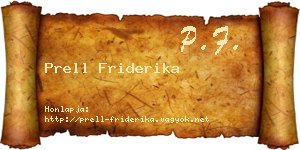 Prell Friderika névjegykártya